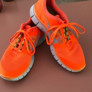 Nike Free 5.0 neon orange sneakers size 10.5 US